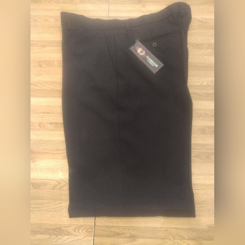 Men's Cambridge Classics 100% Polyester Black Dress Pants 38X32